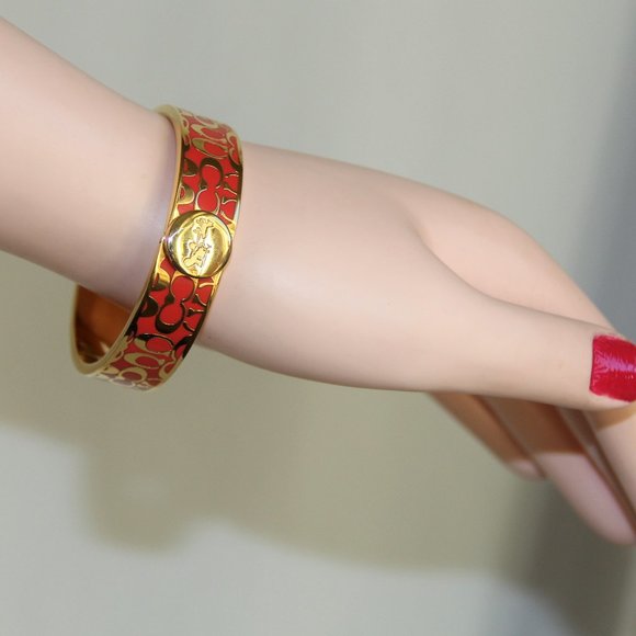 Coach Legacy Signature C Hinged Bangle - Picture 1 of 13